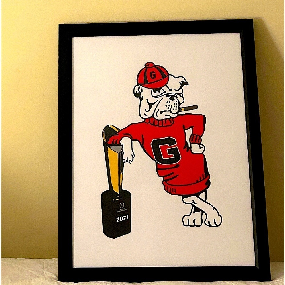 Professional Framed Leaning University of Georgia Bulldog Championship Art RSG - Picture 8 of 13